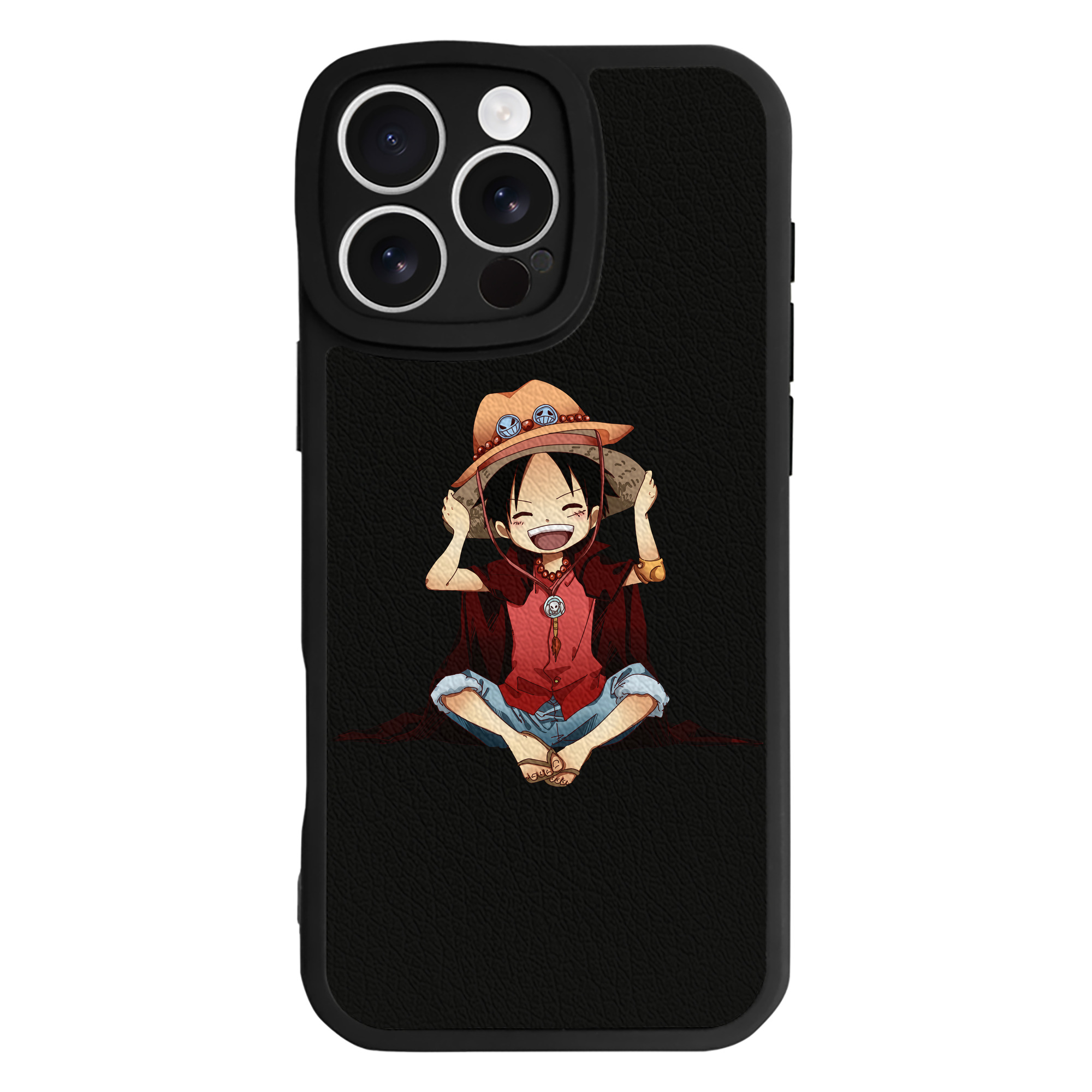 （画像用） ワンピース モンキー・D・ルフィ ONE PIECE Monkey D. Luffy 【iPhone 16シリーズ対応】シリコンスマホケース（レザー調） 材質：シリコン